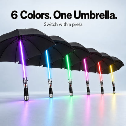 ☔ Lightsaber Style Light Up Umbrella | 6 Color Modes, Large Waterproof Canopy