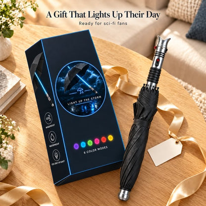 ☔ Lightsaber Style Light Up Umbrella | 6 Color Modes, Large Waterproof Canopy
