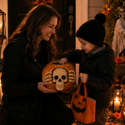 Skull Pumpkin Candy Jar – Spooky-Cute Halloween Magic 🎃💀🍬