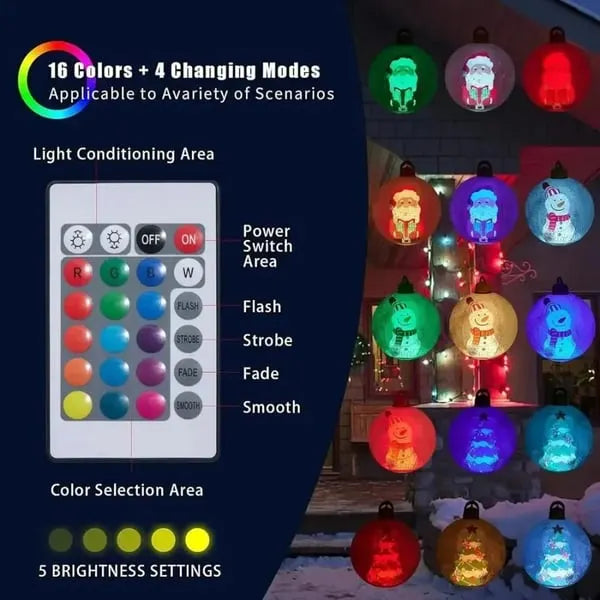 🎄 Glowing Christmas Ball – Outdoor Decoration With LED Lights