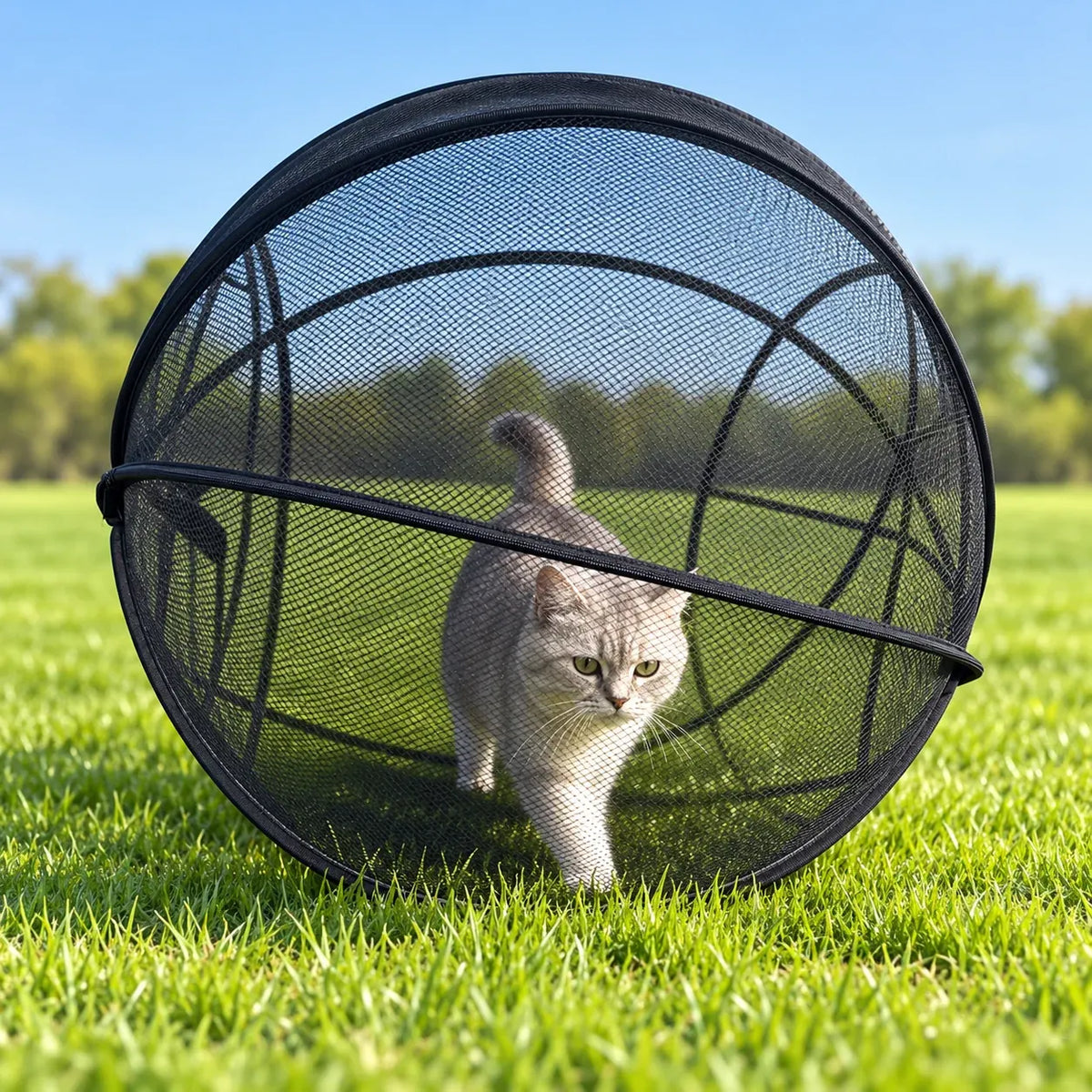 🐱 Pop‑Up Mesh Cat Playpen – Portable Indoor & Outdoor Enclosure