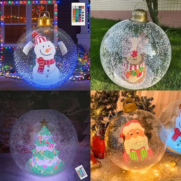 🎄 Glowing Christmas Ball – Outdoor Decoration With LED Lights