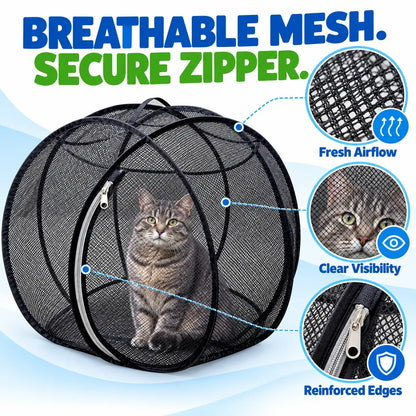 🐱 Pop‑Up Mesh Cat Playpen – Portable Indoor & Outdoor Enclosure