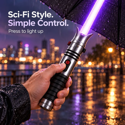 ☔ Lightsaber Style Light Up Umbrella | 6 Color Modes, Large Waterproof Canopy