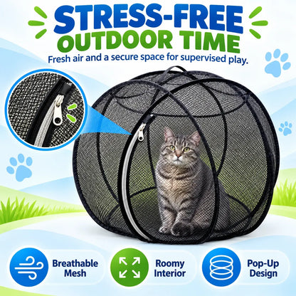 🐱 Pop‑Up Mesh Cat Playpen – Portable Indoor & Outdoor Enclosure